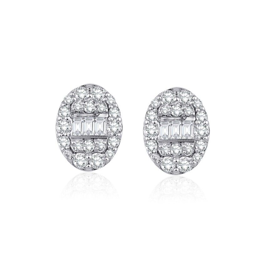 Обеци от бяло злато с диаманти 0.44 карата